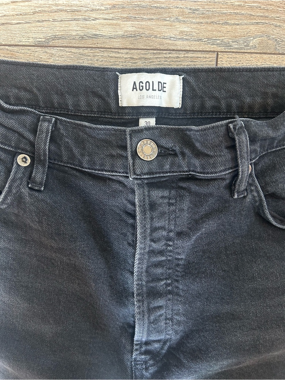 Agolde Nico High Rise Denim in Black Size 30 Cigarette Style Jean